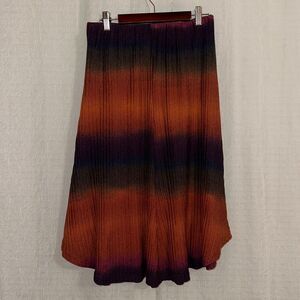 LS L Fine Knit Pleated Midi Skirt Rust Burnt Orange Green Purple Navy Pink